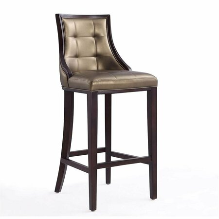 CELEBRACION Fifth Avenue Bronze & Walnut Beech Wood Bar Stool 45 x 19 x 22.5 in. CE3075961